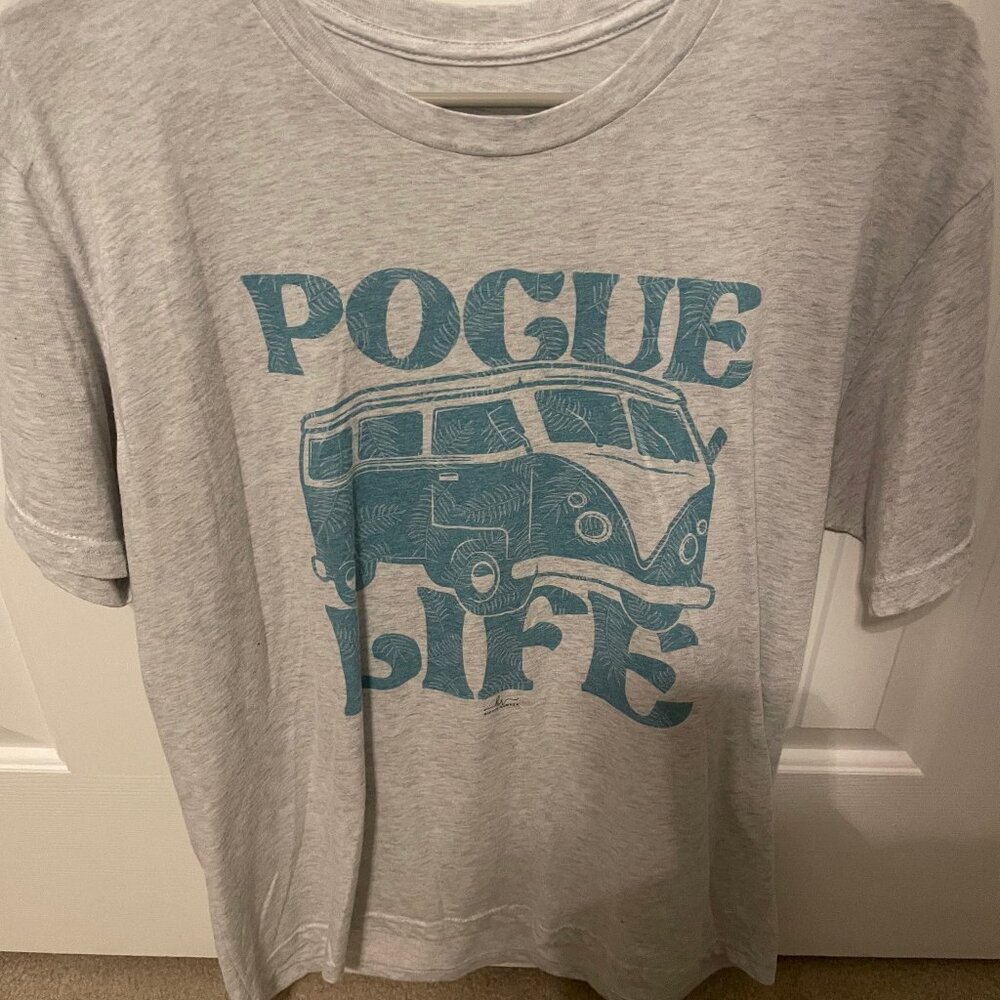 Palmetto Moon Women's Light Gray Pogue Life T-shirt Medium (Good)